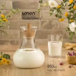 بطری آب 950 میلی لیتر درب چوبی لیمون (پس کرایه) 