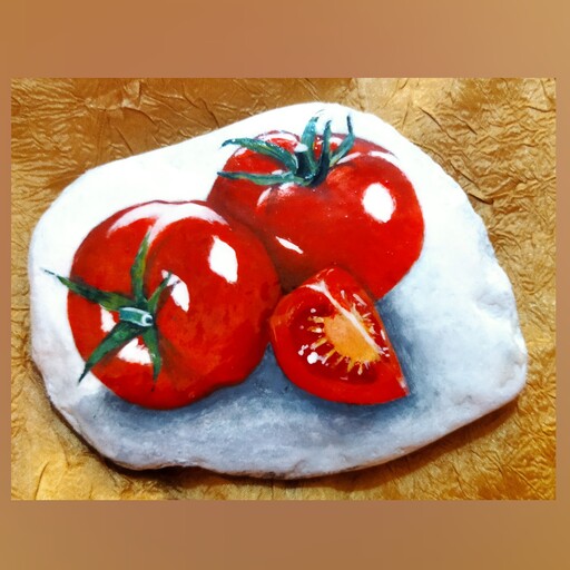 نقاشی روی سنگ، طرح گوجه فرنگی