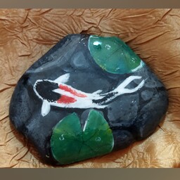 نقاشی روی سنگ، طرح ماهی ژاپنی 4