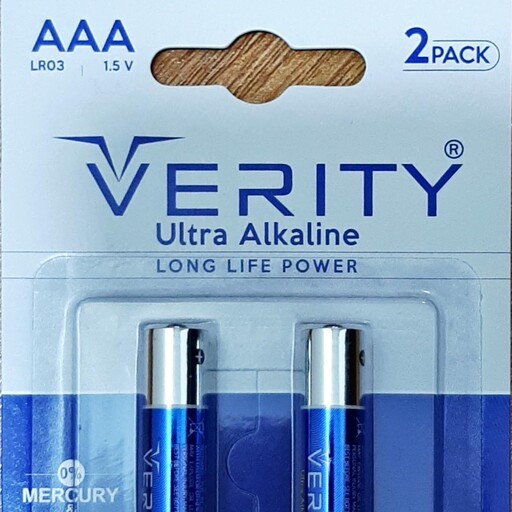 باطری نیم قلمی verity پک دو تایی   (ultra alkaline) 