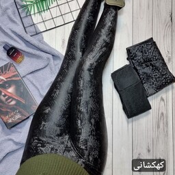 شلوار زنانه لگ چرم طرح دار خارجی توکرکی 3سایزه مناسب 38تا48 قیمت بااحترام به شما 496000تومان