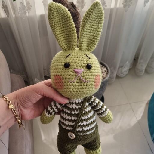 عروسک بافتنی  خرگوش تپل(35سانتی)