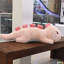عروسک پولیشی اژدها خوابیده چشم درشت گوگولی پرزی وارداتی سایز 3 طول 100 سانت 