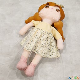 عروسک پولیشی آنجل دختر لباس گلدار کیفیت عالی پاپیون دار ارتفاع 33 سانت