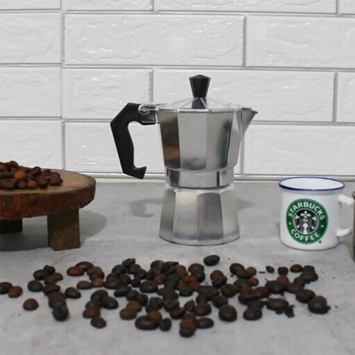 قهوه جوش و اسپرسو ساز دستی 6 کاپ رنگ استیل