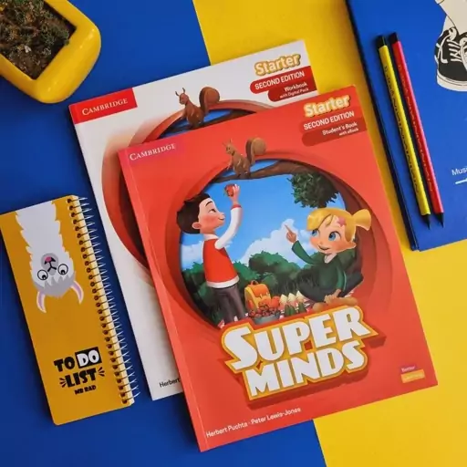 کتاب Super Minds Starter Second Edition (سوپر مایندز استارت. ویرایش دوم)، قطع رحلی (بزرگ)، کاغذ گلاسه، آموزش زبان