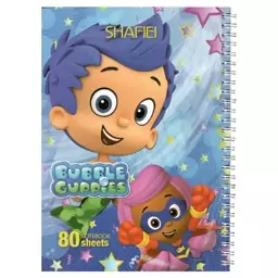 دفتر  نقاشی 80 برگ - گلاسه سیمی - شفیعی - کد 21 - طرح BUBBLEGUPPIES