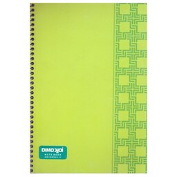 دفتر  مشق 50 برگ زبان - امید -  دو خط دار مجلد سیمی - طرح حاشیه سبز 