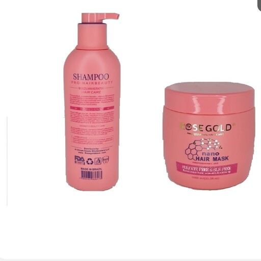 شامپو و ماسک مو نانو رزگلد SHampoo And Mask NANO Rose Gold