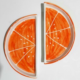 ظرف سرو شیرینی خوری فانتزی سرامیکی میوه ای پرتقال یک عدد