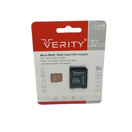 کارت حافظه میکرو 32 گیگ برند VERITY همراه با خشاب