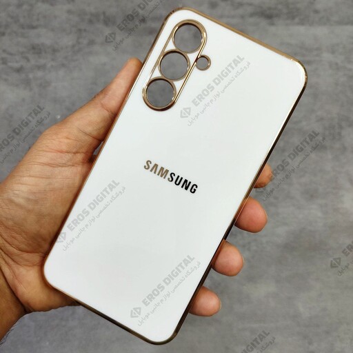 قاب گوشی Samsung galaxy A54 5G ژله ای مای کیس گلد لاین دور طلایی براق محافظ لنز دار