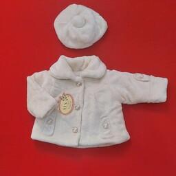 کاپشن نوزادی مخمل (شنل ) همراه کلاه در  رنگ های جذاب گلبهی ، شیری ، صورتی و نسکافه ای( با ارسال رایگان به سراسرکشور )