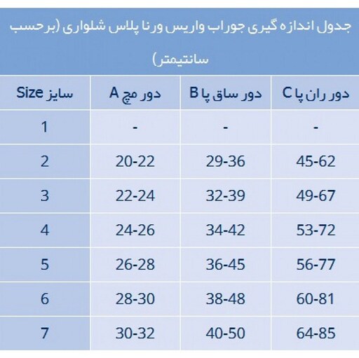  جوراب واریس شلواری کفه دار ورنا پلاس کلاس فشار 2  