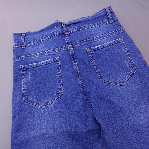 شلوار جین جذب گن دار آبی (مناسب سایز ایرانی 40 و 42) با جدول سایز