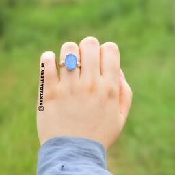انگشتر زنانه نقره عقیق آبی
