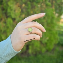 انگشتر زنانه نقره عقیق سبز با نقش حرز امام جواد (حرز صغیر)