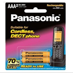 باتری نیم قلمی شارژی تلفن بی سیم پاناسونیک (Panasonic) مدل BK-4LDAW 2BT