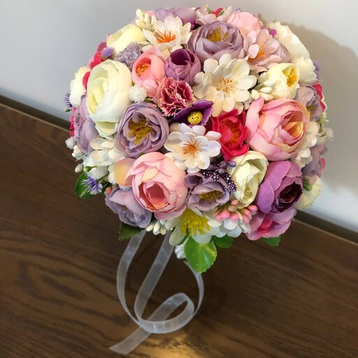 دسته گل عروس مدل هزار رنگ