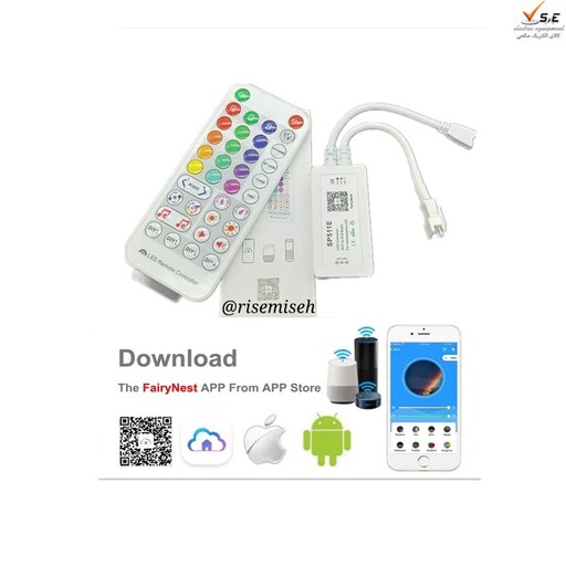 ریموت کنترل ریسه smd rgb 5050 2811 2812 برنامه پذیر نامحدود با گوشی موبایل و حساس به صدا مدل sp611e