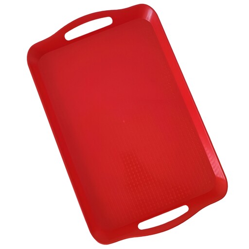 سینی پلاستیکی دسته دار سینی پذیرایی رنگ قرمز سایز متوسط