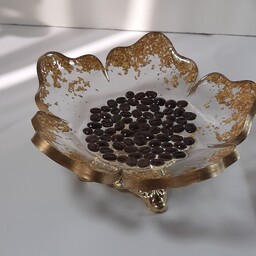 شکلات خوری مجلسی کاسه طلایی با دانه ها قهوه طبیعی پاسماوری