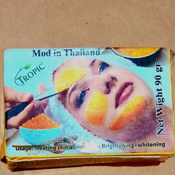 صابون  زردچوبه   تایلندی  برطرف کننده  تضمینی  لک و جوش پوست ، ضد لک  و   ضدجوش پوست  صورت  حتی  لک  بارداری  90 گرمی 