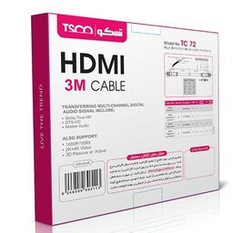 کابل HDMI تسکو مدل TC 72 (فلت) به طول 3 متر 