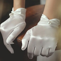 دستکش عروس ساتن سفید