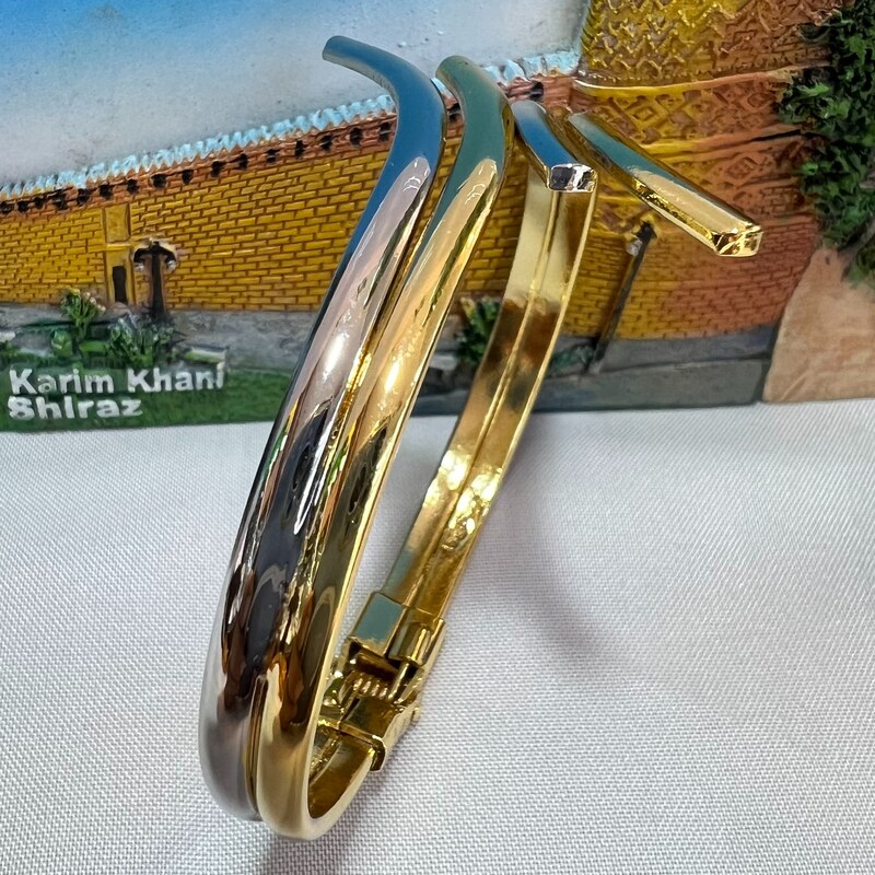 دستبند النگویی دورنگ مدل الگانس glsr-1591