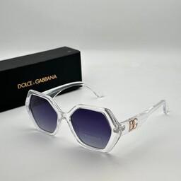 عینک آفتابی زنانه  مدل چند ضلعی مارک DG عدسی یووی 400 و پلاریزه(رنگ کریستالی )