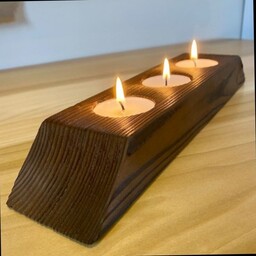 جا شمعی جا وارمی چوبی همراه با سه عدد شمع وارمر 