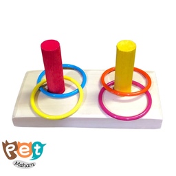 اسباب بازی پرنده مدل حلقه و میله دوتایی با حلقه چوبی یا پلاستیکی سایز بزرگ