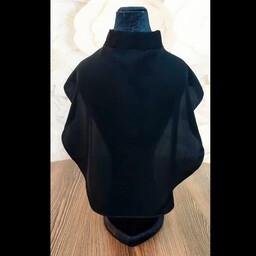 یقه حجاب ساده جنس کرپ رنگ مشکی جهت پوشش گردن