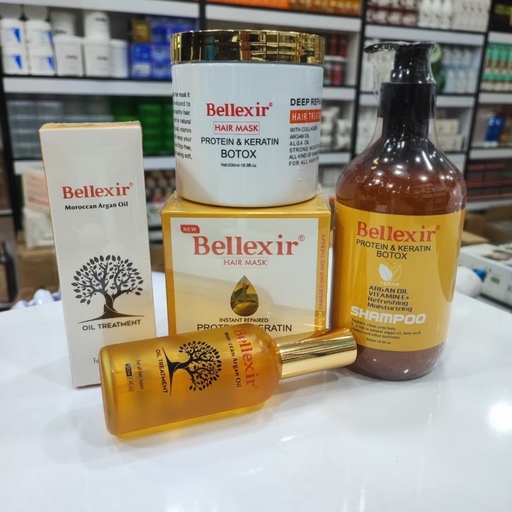 ماسک مو مقوی بلکسیر حاوی روغن آرگان کراتین پروتئین و بوتاکس belexir