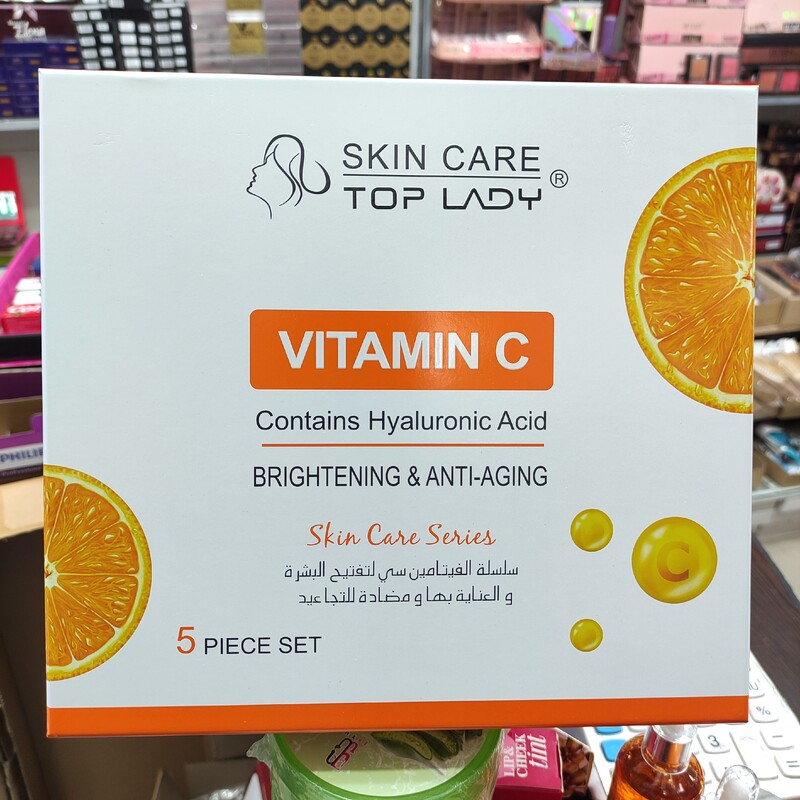 ست مراقبتی پوست ویتامین C تاپ لیدی- جوانسازی و ضد پیری-سفیدکننده و روشن کننده-تونر  پاکسازی با مواد کاملا گیاهی