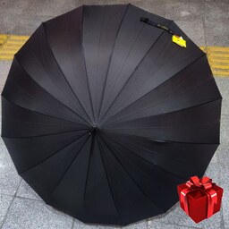 چتر تاپ اصل  خانواده فنری و ضد باد سوپر سایز  مشکی به همراه هدیه ای کوچک و ناقابل