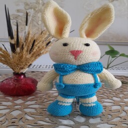 عروسک بافتنی خرگوش ناز، قابل سفارش با رنگ دلخواه شما