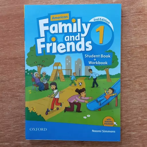 کتاب زبان فمیلی اند فرندز  American Family and Friends 1 سایز وزیری همراه با کتاب کار +Qr کد