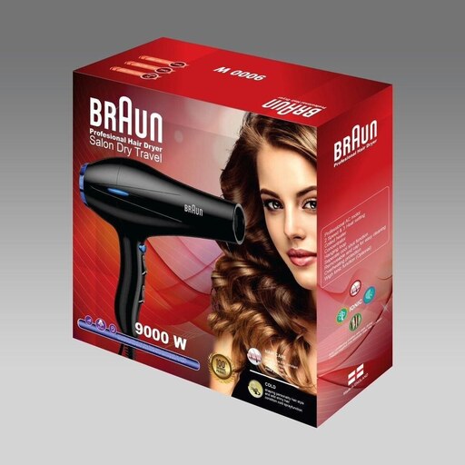 سشوار BRAUN موتور سنگین 8000W واتی مدل BR-3620 براوان آلمانی