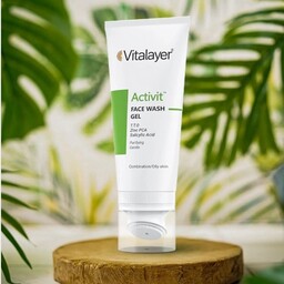 ژل شستشوی پوست چرب و مختلط براش دار اکتیویت ویتالیر (200 میل) Vitalayer Activit Face Wash Gel 