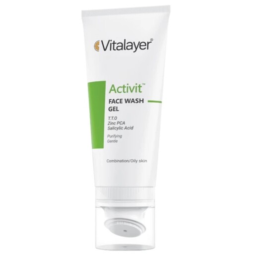 ژل شستشوی پوست چرب و مختلط براش دار اکتیویت ویتالیر (200 میل) Vitalayer Activit Face Wash Gel 