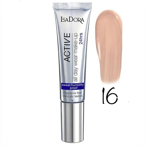 کرم پودر  24 ساعته Active ایزادورا شماره 16 (35 میل) (Isadora (Warm Beige 