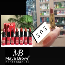 رژ لب جامد مات و مخملی 24 ساعته مایا براون (شماره 305) Maya Brown MATTE LIP STICK 