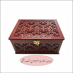 جعبه هدیه چوبی راشادو سایز 20-15 طرح 2 رنگ دلخواه