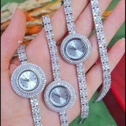 ساعت مچی نقره زنانه با ست دستبند (قیمت تکی به صورت عمده)