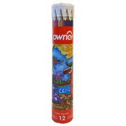 مداد رنگی 12 تایی لوله ای اونر
