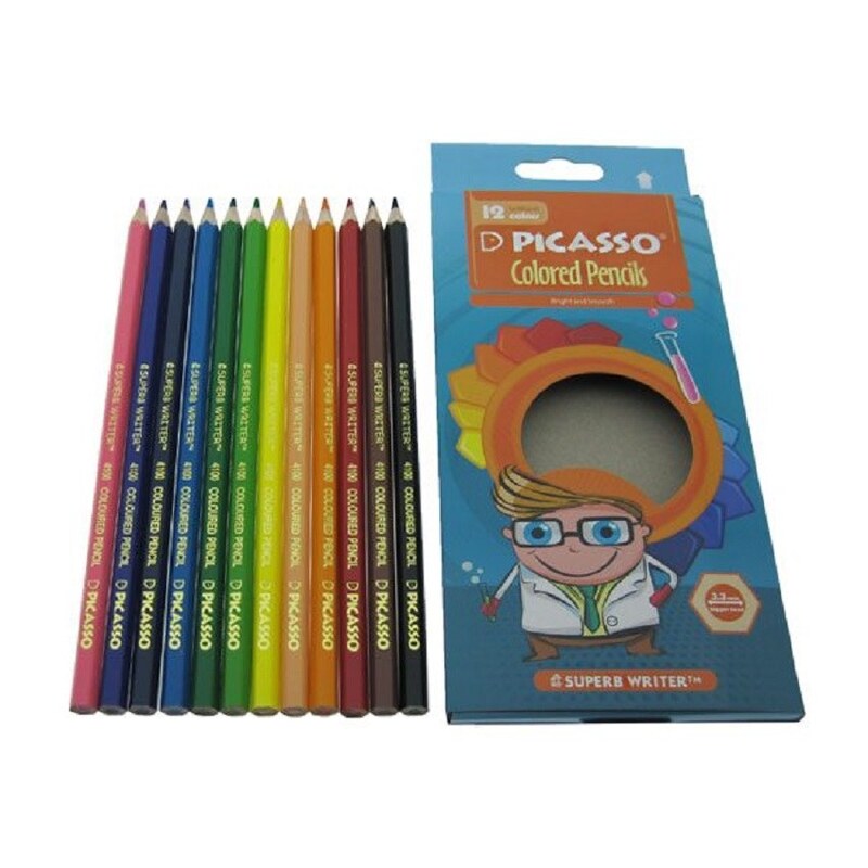 مداد رنگی 12 تایی مقوایی پیکاسو