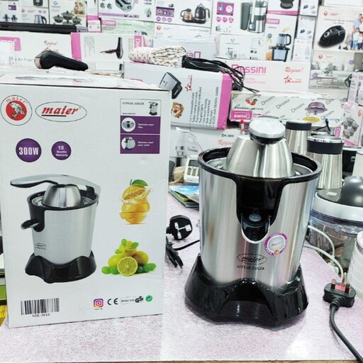 اب پرتقال گیری ماییر مدل MR-3010
بدنه استیل ضد زنگ
دستگیره الومنیومی  دایکاست برای کار کرد اسان
سبد فیلتر استیل ضد زنگ 
