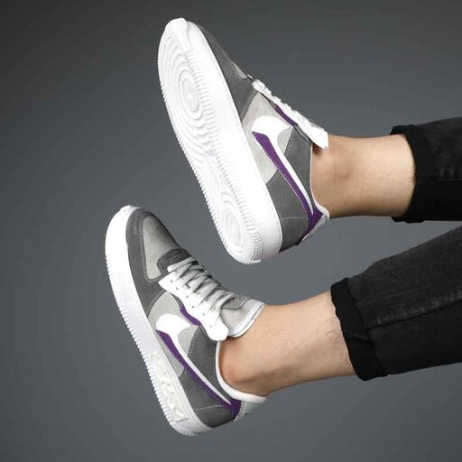 کفش اسپرت مدل کتونی مردانه نایک ایر شادو طوسی بنفش GARANTY سایز 41 و 42